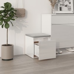 Cutie cu sertar, alb extralucios, 40,5x40x40 cm, lemn compozit