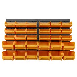 Set cutii depozitare 32 piese cu panouri de perete galben/negru
