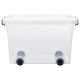 Cutii de depozitare cu roți/capace, 2 buc., transparent, 40 L Cutii de depozitare cu roți/capace, 2 buc., transparent, 40 L