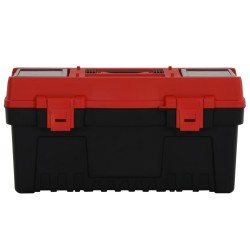 Set de cutii de scule, 2 piese, negru și roșu, polipropilenă