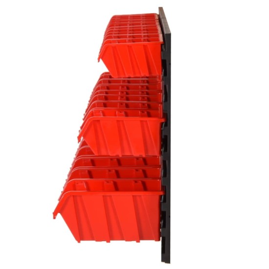 Set rafturi atelier 26 buc. roșu / negru 77x39 cm polipropilenă