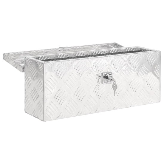 Cutie de depozitare, argintiu, 50x15x20,5 cm, aluminiu