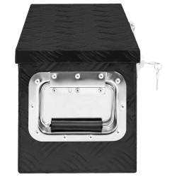 Cutie de depozitare, negru, 60x23,5x23 cm, aluminiu