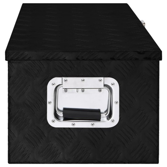 Cutie de depozitare, negru, 80x39x30 cm, aluminiu