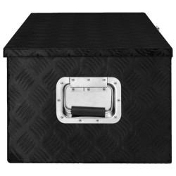 Cutie de depozitare, negru, 90x47x33,5 cm, aluminiu