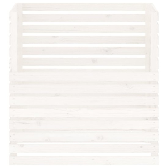 Compostor, alb, 100x100x102 cm, lemn masiv de pin