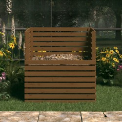 Compostor, maro miere, 100x100x102 cm, lemn masiv de pin