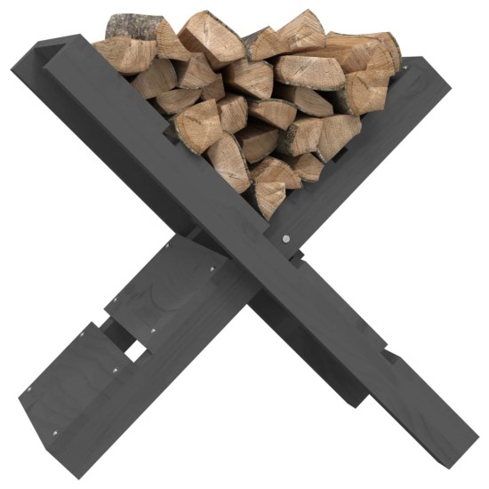 Suport pentru bușteni gri 47x39,5x48 cm lemn masiv de pin