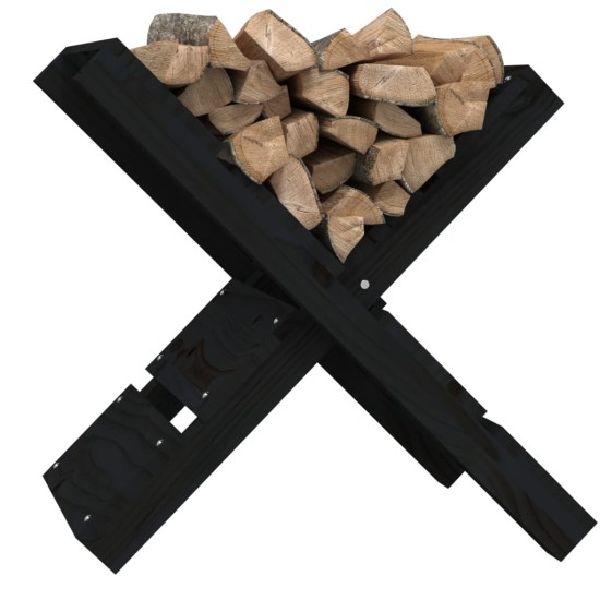 Suport pentru bușteni negru 47x39,5x48 cm lemn masiv de pin