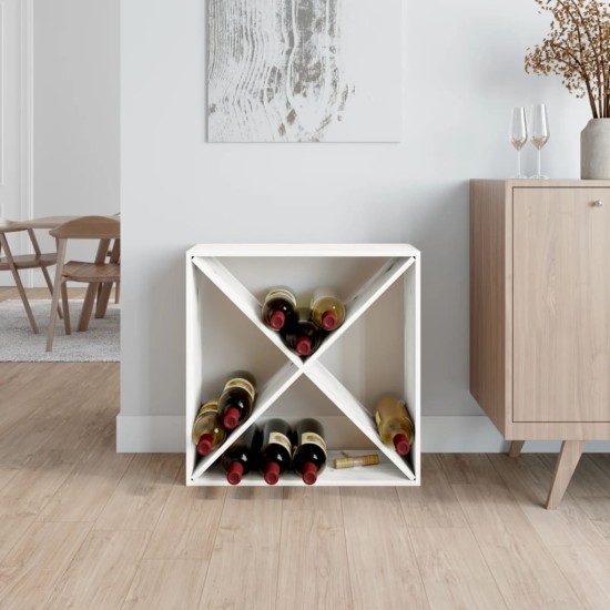 Dulap de vinuri, alb, 62x25x62 cm, lemn masiv de pin