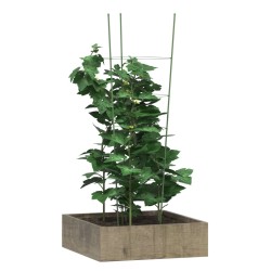Suport plante de grădină cu 4 inele, 5 buc, verde, 45 cm, oțel