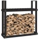 Rastel pentru lemne de foc negru 110x35x108,5 cm lemn masiv pin Rastel pentru lemne de foc negru 110x35x108,5 cm lemn masiv pin