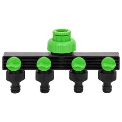 Adaptor pentru robinet 4 căi verde/negru 19,5x6x11 cm ABS și PP