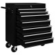 Cărucior de scule pentru atelier cu 7 sertare, negru Cărucior de scule pentru atelier cu 7 sertare, negru