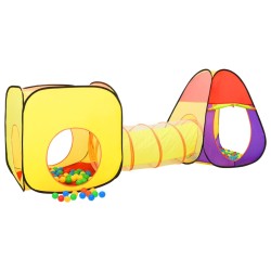 Cort de joacă pentru copii 250 bile, multicolor, 255x80x100 cm