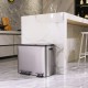 Coș de gunoi cu pedală EcoCasa, argintiu mat, 3x15 L Coș de gunoi cu pedală EcoCasa, argintiu mat, 3x15 L