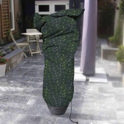 Husă pentru plante, imprimeu negru/verde, mediu, 100x200 cm