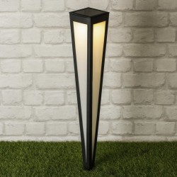 Lampă solară cu LED de grădină tip țăruș, negru, 75 cm