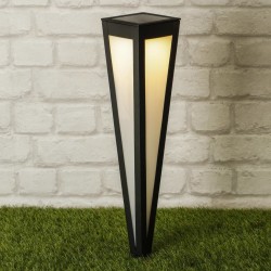 Lampă solară de grădină țăruș cu LED, negru, 58 cm