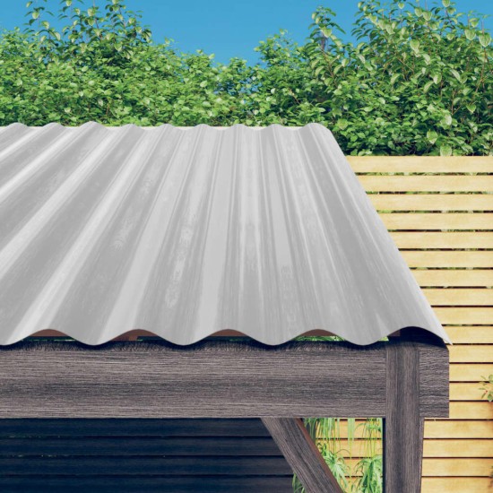 Panouri de acoperiș, 12 buc., oțel vopsit, argintiu, 80x36 cm