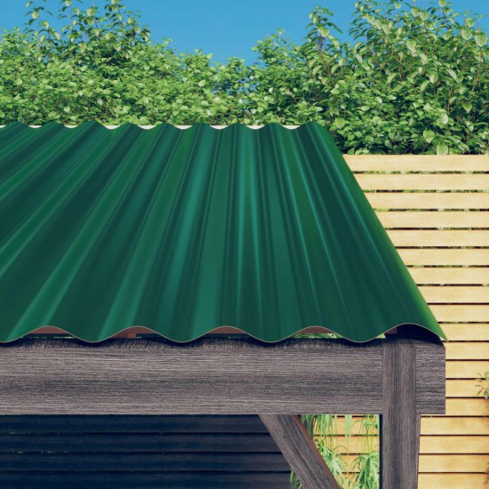 Panouri de acoperiș 12 buc. oțel vopsit verde 100x36 cm