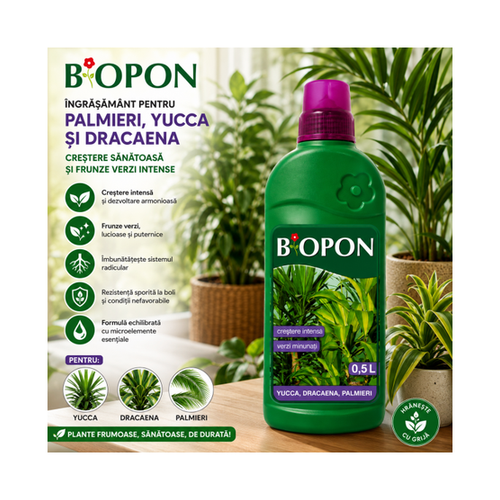 BIOPON 1037 - ingrasamant pentru palmieri, yucca si dracaena 0,5 l – BIOPON 1037