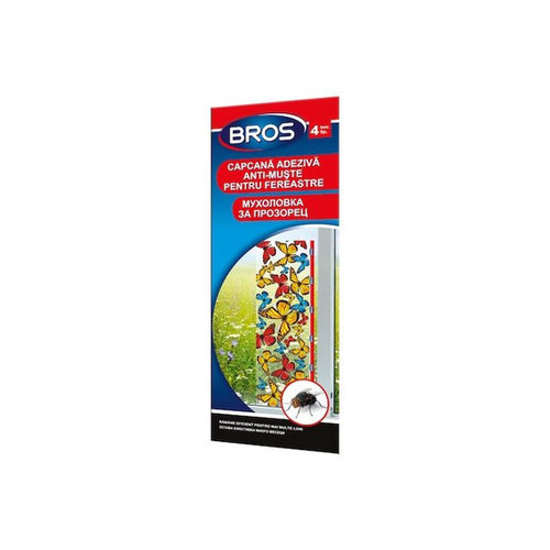 Bros 256 – BROS 256 - capcana adeziva pentru muste, pentru fereastra 4 buc/pach BROS 256 - capcana adeziva pentru muste, pentru fereastra 4 buc/pach – Bros 256