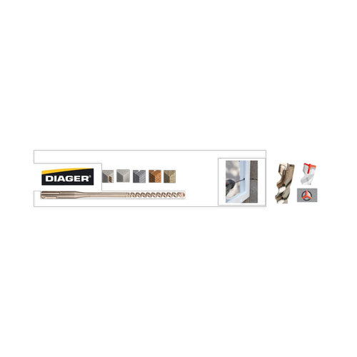 Burghiu SDS-Plus pentru montaj suruburi de tamplarie (WHO) DIAGER 6.5X210 mm, lungime de lucru 150 mm, TSDS6.5X150X210 – Diager TSDS6.5X150X210