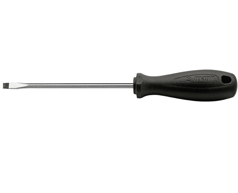 Surubelnita dreapta (lata) UNIOR 0.8 4.0 100 mm, otel cromat, maner din polipropilena – UNIOR U616346