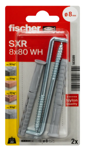 Fischer 563089 – Diblu din nailon cu carlig SHR 8x80 mm Fischer, 563089 (set de 20 buc.) Diblu din nailon cu carlig SHR 8x80 mm Fischer, 563089 (set de 20 buc.) – Fischer 563089
