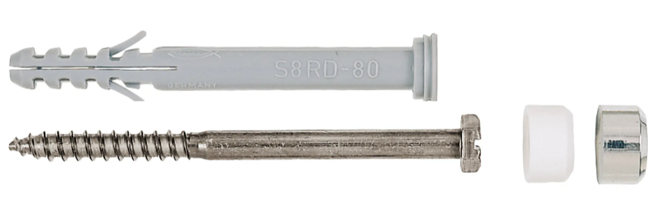 Set fixare obiecte sanitare ceramice cu diblu 8 mm si surub 6x65 mm, S 8 RD WCR, Fischer, 60570 (set de 25 buc.) – Fischer 60570