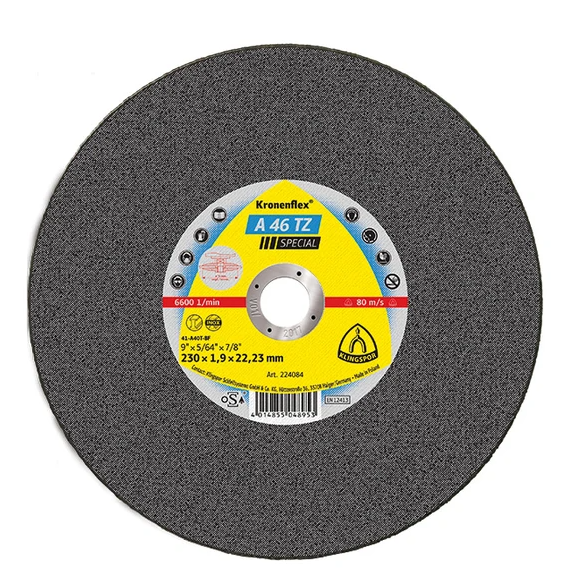 KLINGSPOR A4623 – Disc de debitare Kronenflex A46 TZ Special pentru inox si otel, cu autoascutire, 230X1.9X22.23 mm, Klingspor A4623 Disc de debitare Kronenflex A46 TZ Special pentru inox si otel, cu autoascutire, 230X1.9X22.23 mm, Klingspor A4623 – KLINGSPOR A4623