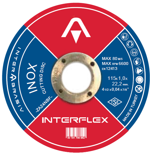 Disc de debitare pentru inox si otel Interflex, 230X1.9X22.23 mm, Interabrasiv U4079121610 – KLINGSPOR U4079121610
