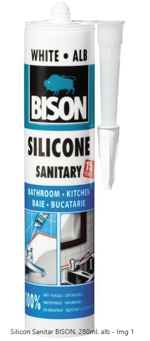 BISON Silicon Sanitar alb 280ml – Bison SSA