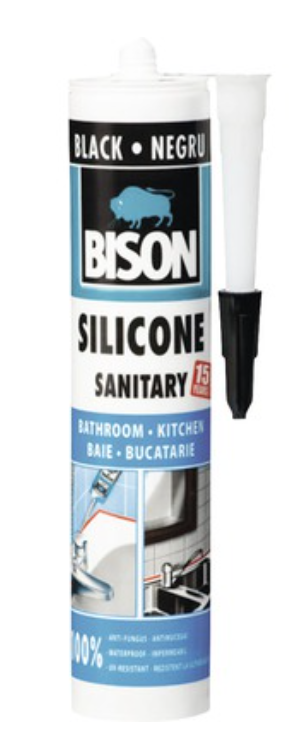 BISON Silicon Sanitar negru 280ml – Bison SSN