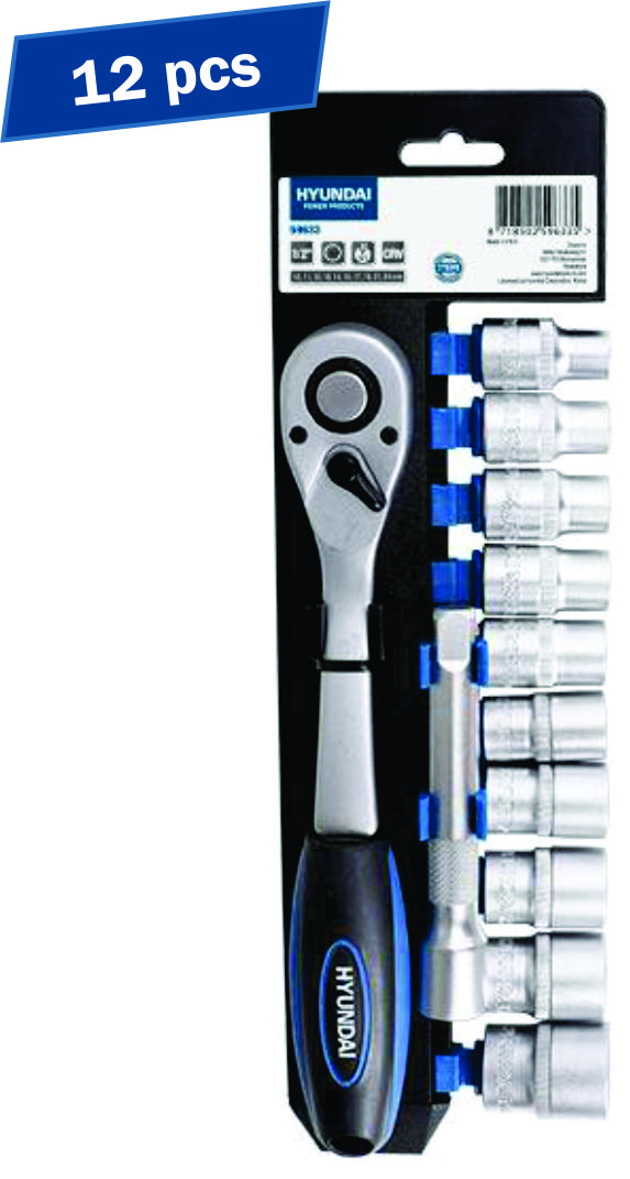Hyundai HY-59633 - Set 12 chei clichet tubulare 1/2", profesional si complet – Hyundai HY-59633