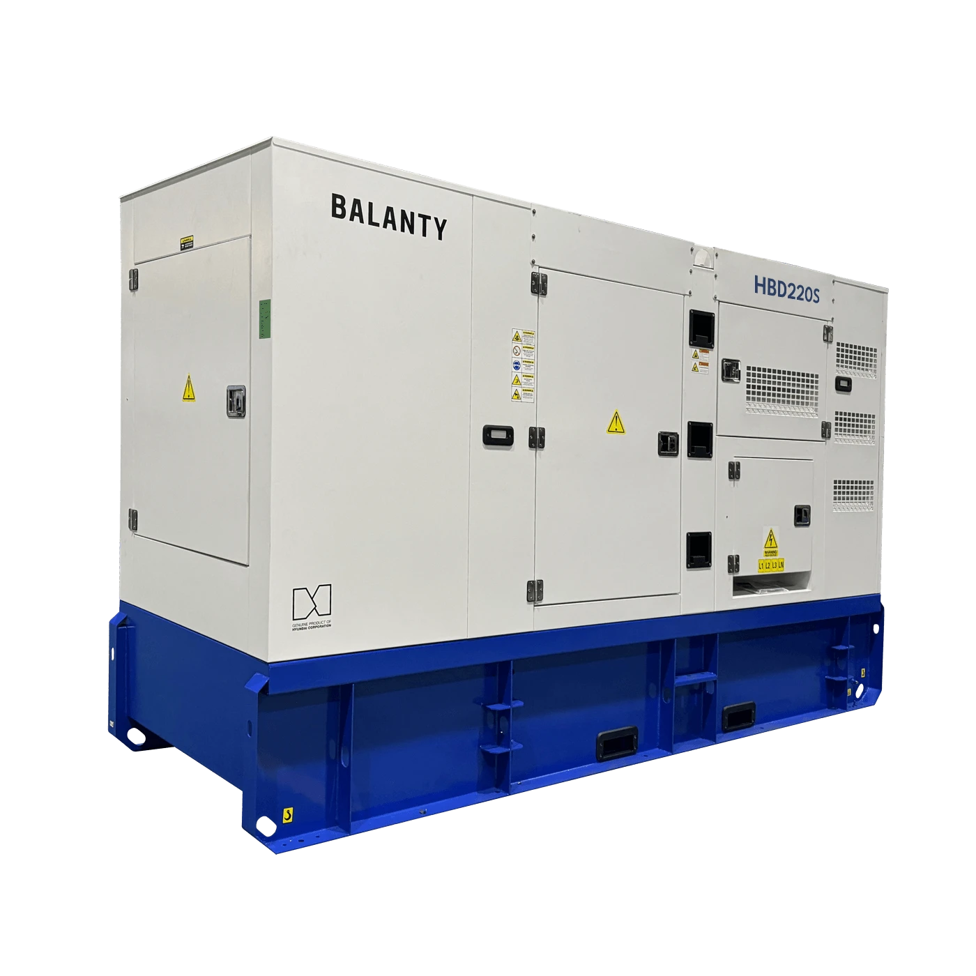 Generator de curent trifazat cu motor diesel Balanty by Hyundai HBD220S, 176 kW Generator de curent trifazat cu motor diesel Balanty by Hyundai HBD220S, 176 kW