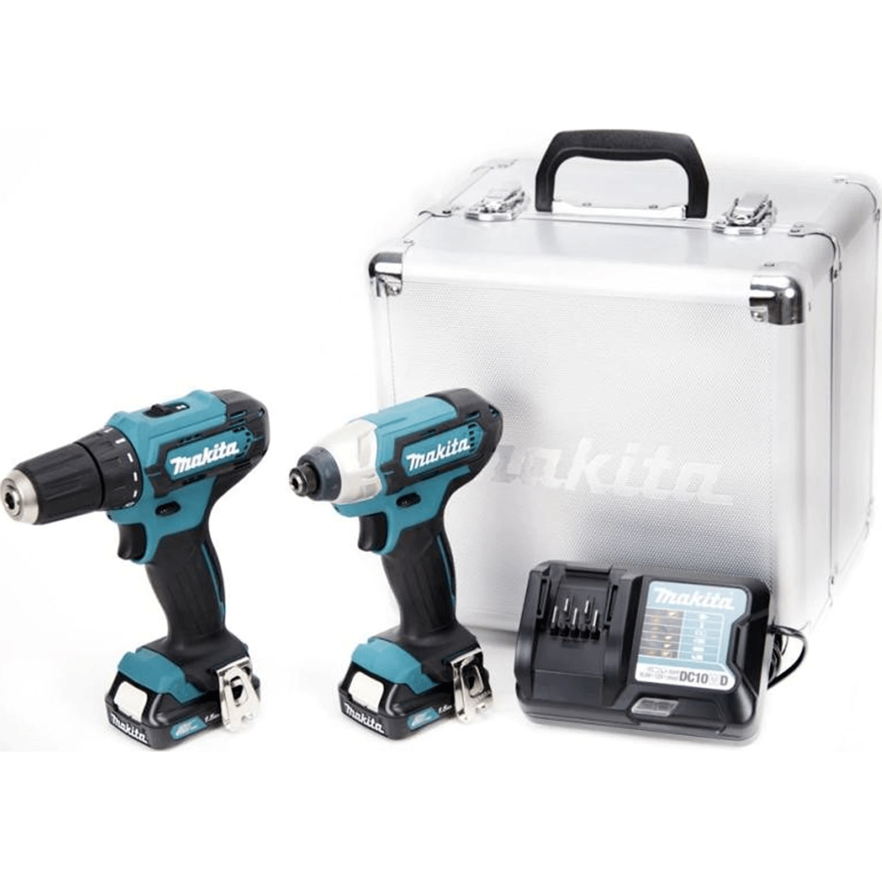 Set de scule masina de gaurit si insurubat 30 Nm, masina de insurubat cu impact, 110 Nm, 2 acum. Li-Ion 1.5 Ah, 12 V, valiza – Makita CLX224X