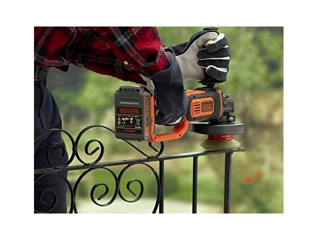 Polizor unghiular compatibil cu acumulator, 18V, 8600 rpm, 125 mm, Black Decker BCG720N-XJ - SOLO