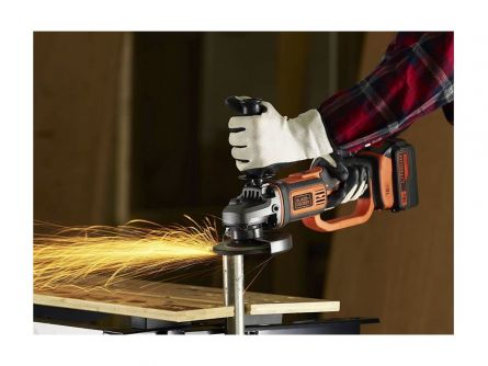Polizor unghiular pe acumulator Black & Decker BCG720M1-QW, 18V, 1 x 4Ah, 125 mm diametru disc