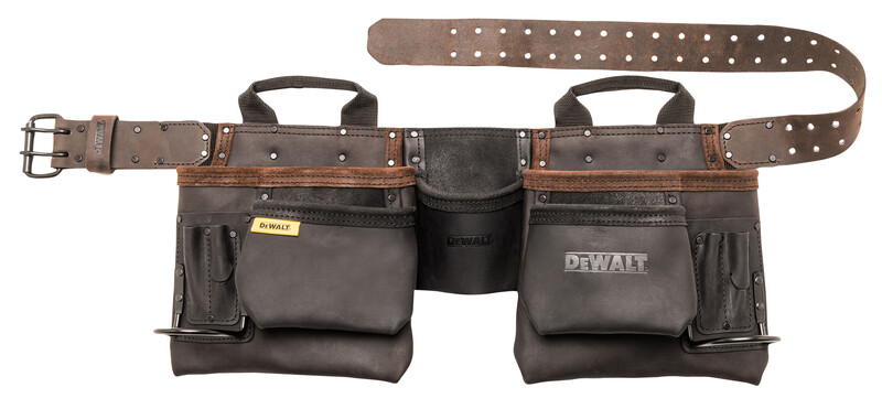 Centura din piele pentru scule Dewalt DWST50112-1, buzunare multiple, suport dublu pentru ciocane Centura din piele pentru scule Dewalt DWST50112-1, buzunare multiple, suport dublu pentru ciocane