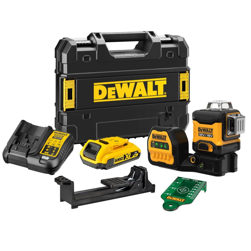 Nivela laser cu linii cu acumulator DeWalt DCE089D1G18-QW, raza de masurare 0-50 metri, 1 x 2 ah, incarcator si valiza transport Tstak – DeWalt DCE089D1G18-QW