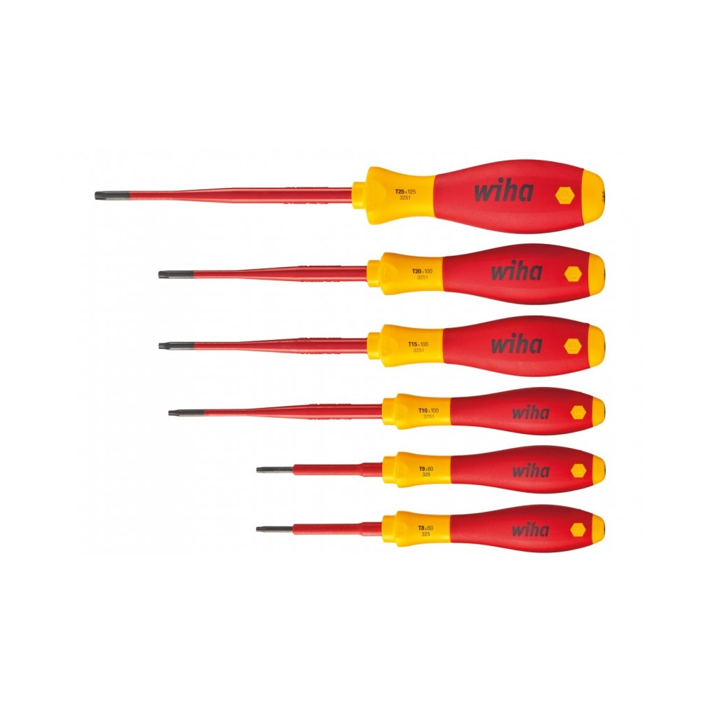 Set 6 surubelnite Torx T8 - T25 slimFIX WIHA SoftFinish izolate electric VDE-GS – WIHA 36558