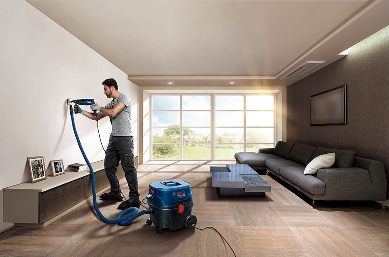 Aspirator universal umed uscat Bosch UniversalVac 15, 1000 W, 65 l/s debit aer, vid maxim 240 mbar, 15 l sac colector