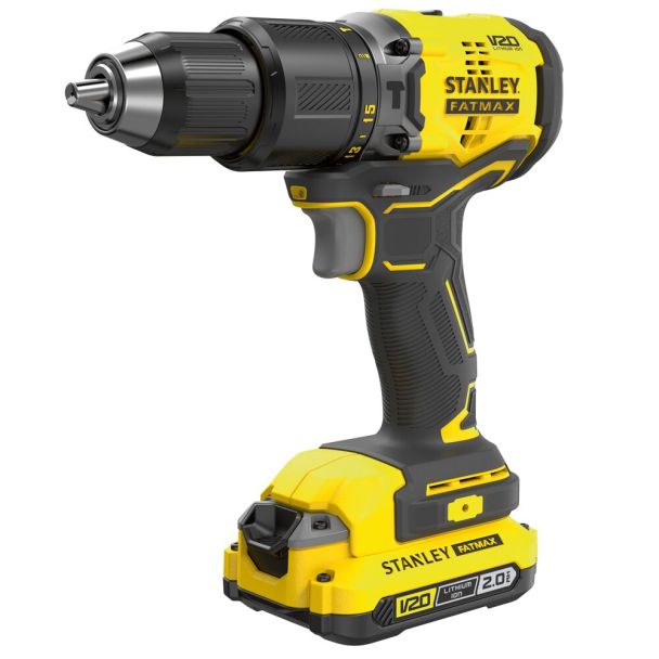 Masina de gaurit si insurubat cu percutie cu acumulator 18V Stanley SFMCD715D1K-QW, motor fara perii, iluminare LED, 60nM, 1 x acumulator 2.0 Ah, incarcator si valiza transport – STANLEY SFMCD715D1K-QW