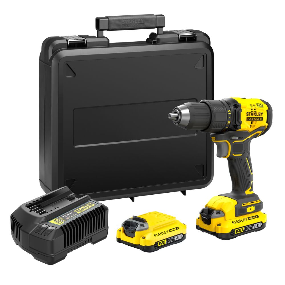 Masina de gaurit si insurubat cu acumulator 18V Stanley SFMCD710D2K-QW, motor fara perii, iluminare LED, 60nM, 2 x acumulator 2.0 Ah, incarcator si valiza transport – STANLEY SFMCD710D2K-QW