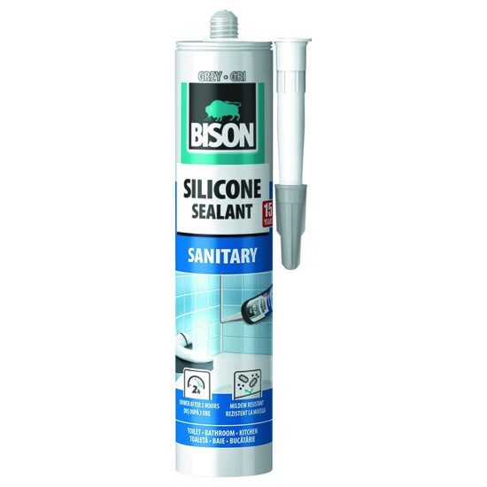 Silicon Sanitar BISON, 280ml, gri – Bison SSG
