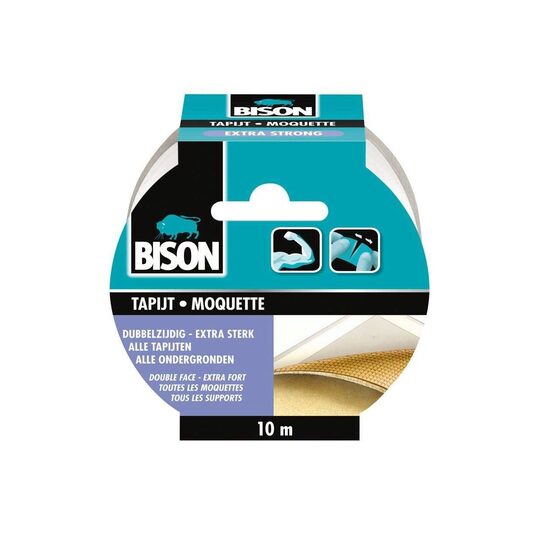 Bandă dublu adezivă pentru mochetă BISON Carpet Tape, 50mmx10m – Bison BC0510