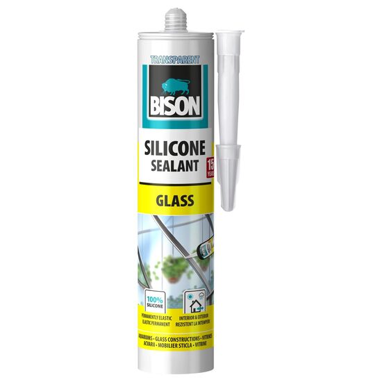 Silicon pentru sticlă BISON, transparent, 280ml – Bison STS