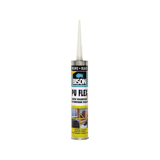 Etanșeizant poliuretanic BISON PU Flex, negru, 300ml – Bison PUFLEX